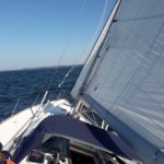 Simpy fast segelt hoch am Wind